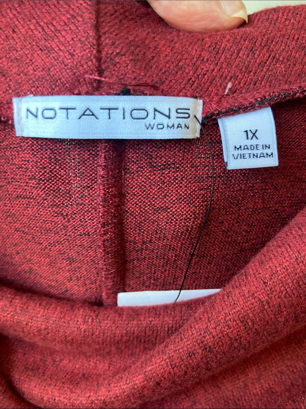 NY Collection a red and gray Heathered top 1X - Picture 6 of 17